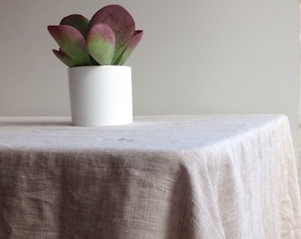 Extra wide linen tablecloth 90 x 85" (230x215cm) from sturdy natural linen Large linen tablecloth, large custom tablecloth,  large rectangle