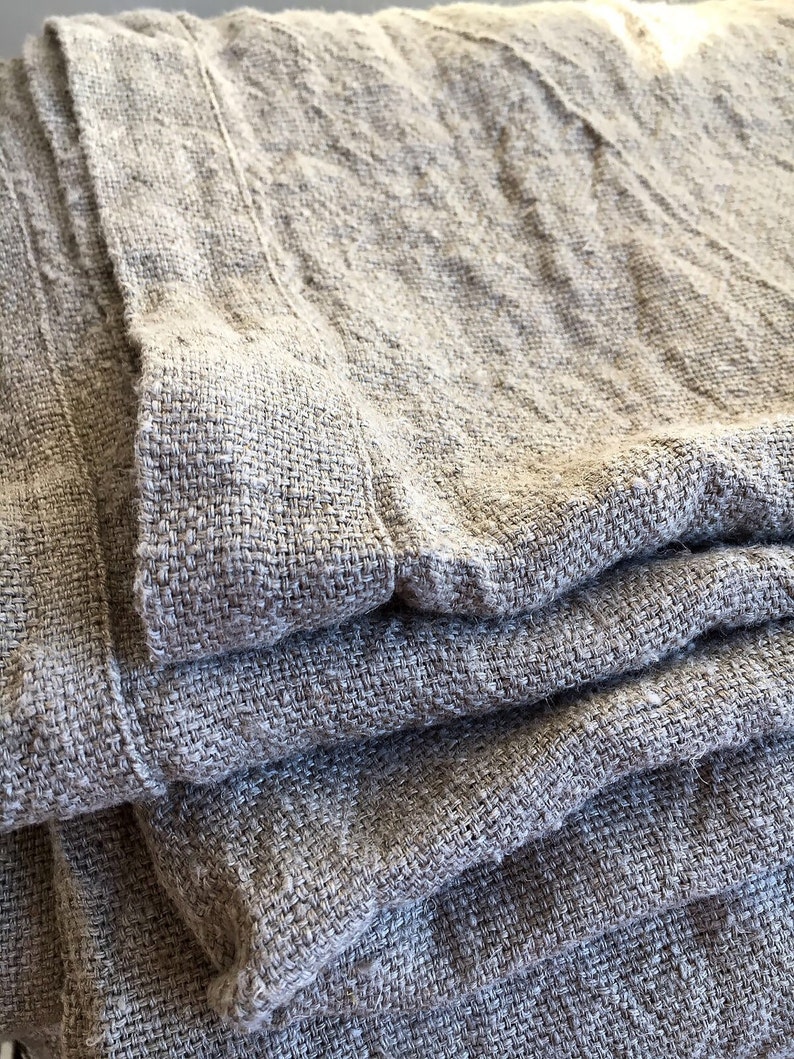 Couverture de lit de linge, linge rustique, couverture rustique, jet de linge, jet de lit, jet rustique, couvertures naturelles de lit, literie de linge, literie de toile de jute image 1