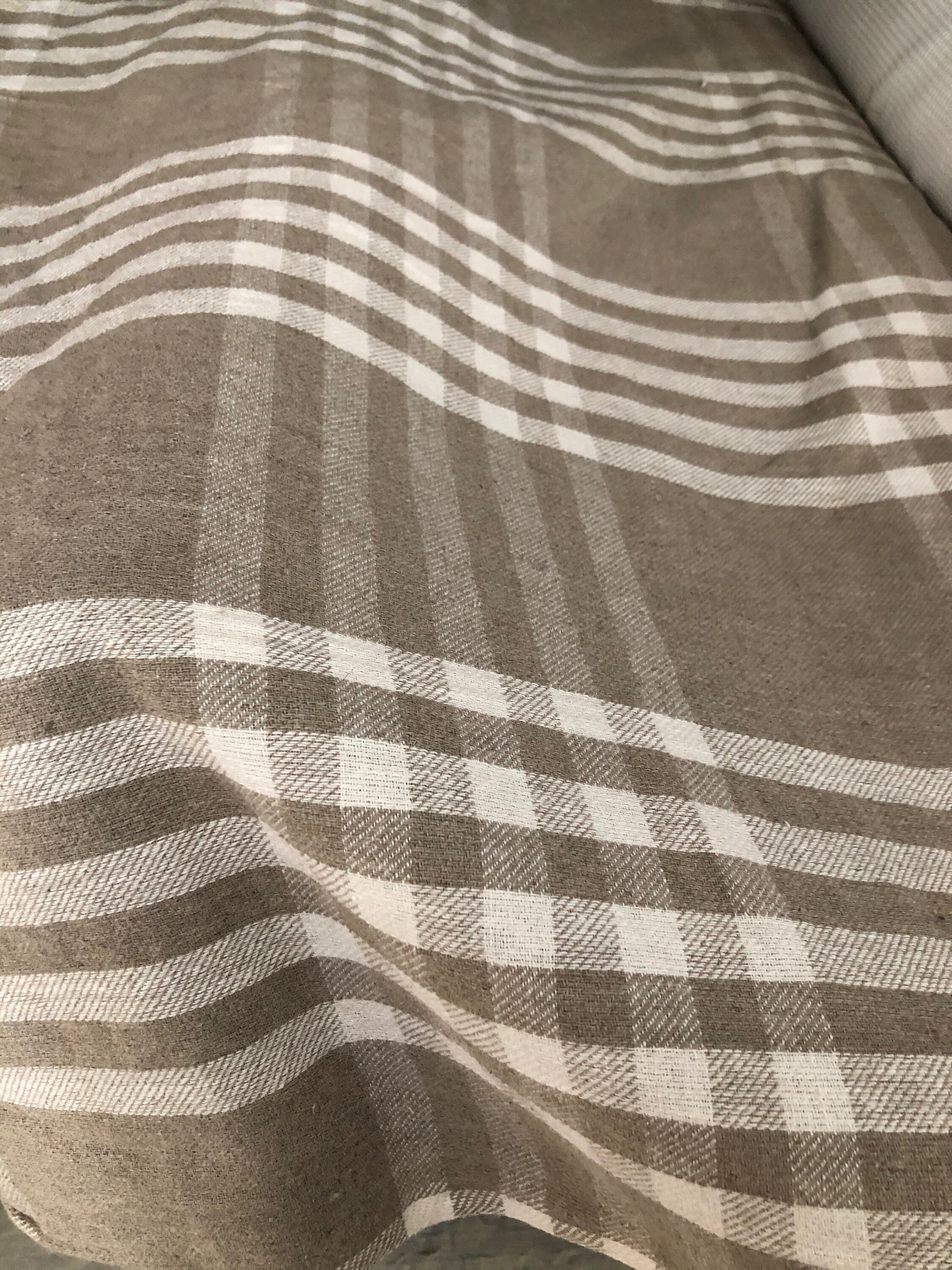 Linen Blanket Linen Plaid Brown Bedspread Tartan Throw Linen | Etsy