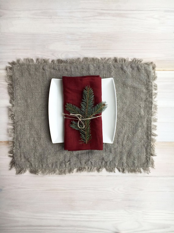 Burlap placemats, Rustic Placemats, Country Placemats, Christmas Placemats, Holiday Placemats, Fall Placemats, Natural linen placemats linen