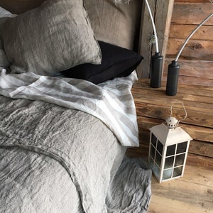 Linen bed cover, Rustic linen, Rustic blanket, linen throw, bed throw, rustic throw, natural bed covers, linen bedding, burlap bedding image 7