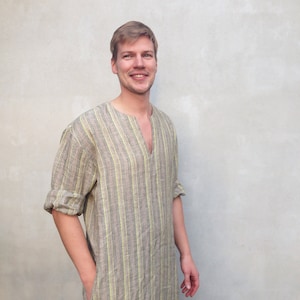 Mens Kaftan 'Jim', Caftan Men, Mens loungewear, Mens robe Plus size mens clothing, gift for men gift boyfriend gift, husband gift Valentines image 5