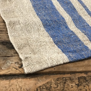 French blue stripes linen towels, 100% linen tee towels, linen guest towels