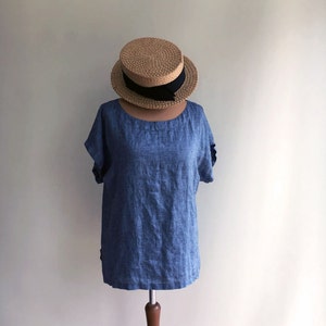 Linen T Shirt, Light Linen Top, Linen Shirt Women, Shirt with Short Sleeves, Linen Tee, Plus size shirt, Loose Linen Shirt, Plus size top