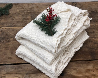 Creamy linen bath towel waffle, large towel, gift for men, bath towel for men, massage towel,woven towel, 100% linen towel