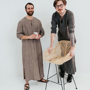 Mens Kaftan 'Jim', Caftan Men, Mens loungewear, Mens robe Plus size mens clothing, gift for men gift boyfriend gift, husband gift Valentines image 7