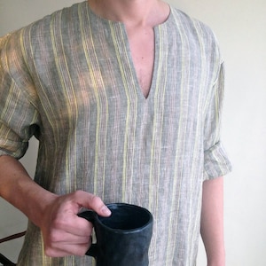 Mens Kaftan 'Jim', Caftan Men, Mens loungewear, Mens robe Plus size mens clothing, gift for men gift boyfriend gift, husband gift Valentines image 4