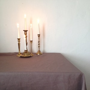Brown Linen tablecloth, brown tablecloth, linen table cloth Rectangle Tablecloth Square tablecloth Extra large tablecloth, oval tablecloth