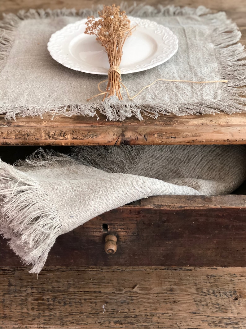 Linen Napkins Set of Six Natural Cloth Napkins Cloth Dining Etsy