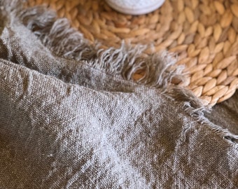 Soft and Rustic Linen bed cover, Rustic linen, Rustic blanket with fringes, linen throw, bed throw, rustic throw, natural bed covers