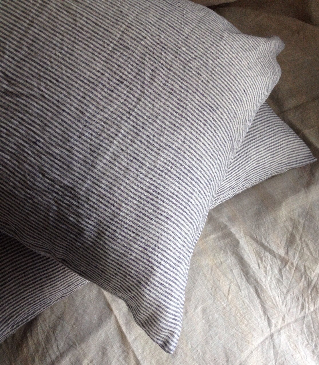 Striped Linen Pillowcases Set of Two Linen Pillowcases With Etsy
