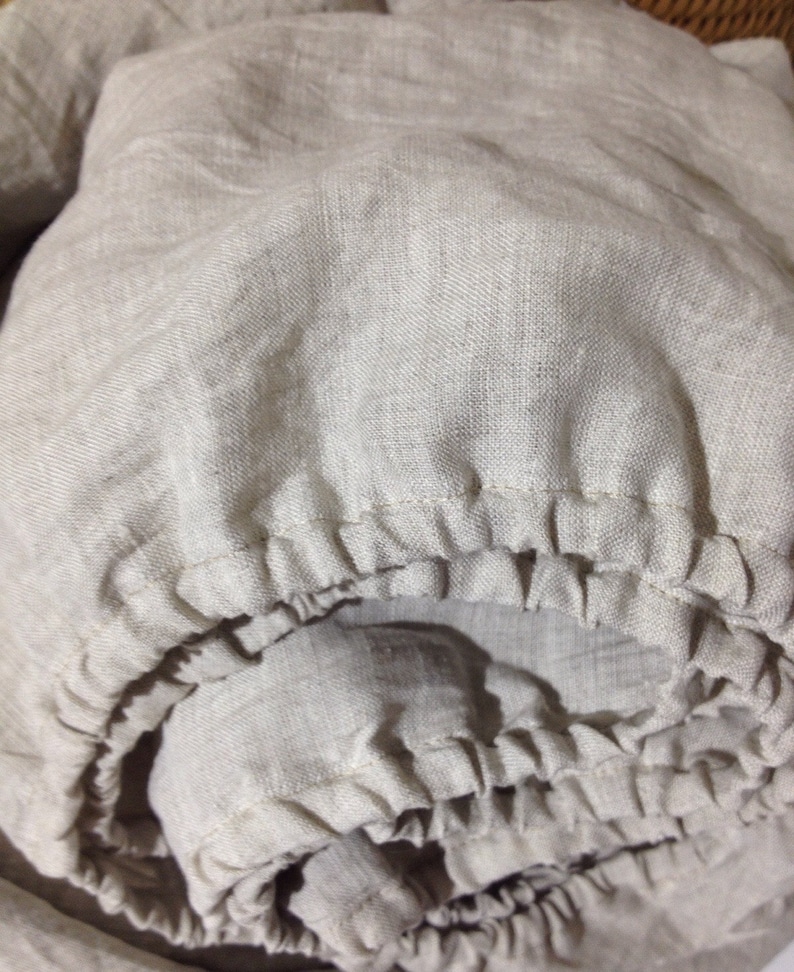 Fitted Linen Sheet Natural Linen Fitted Sheet Queen King Etsy