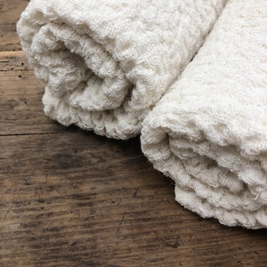 Creamy linen bath towel waffle, large towel, gift for men, bath towel for men, massage towel,woven towel, 100% linen towel