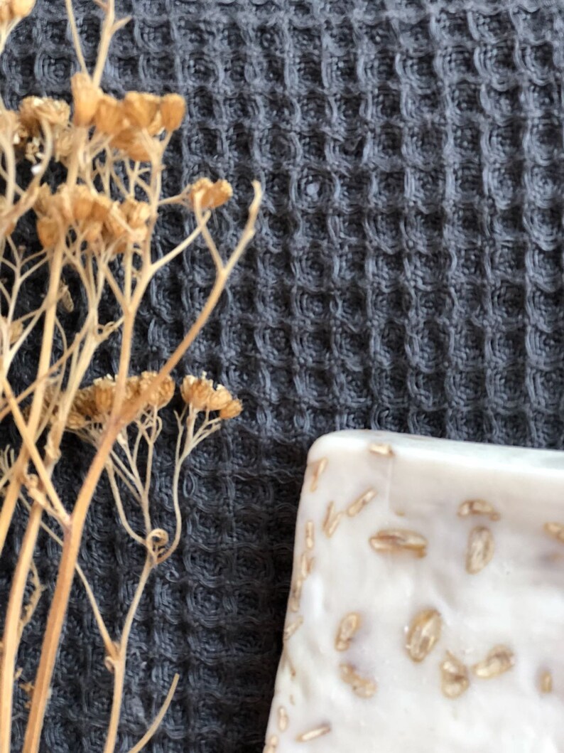 Dark Grey Linen Bath Towel Waffle Gift for Men Large Towel Etsy