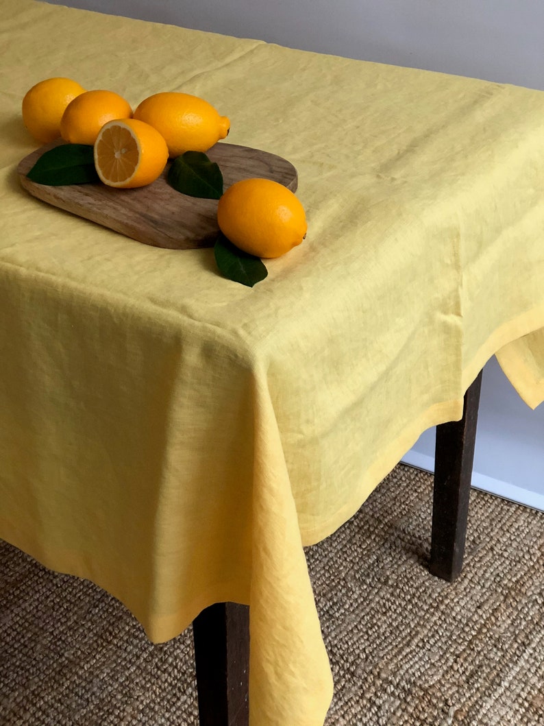 Linen tablecloth, Easter tablecloth, kitchen tablecloth, Custom tablecloth, Linen table cloth, tablecloths in many colors, Round tablecloth image 4