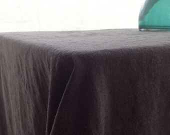 Linen tablecloth, Dark Grey tablecloth, Rectangle Tablecloth from Pure linen, Charcoal grey linen, thick linen tablecloth, oval, square