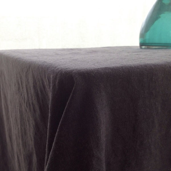 Linen tablecloth, Dark Grey tablecloth, Rectangle Tablecloth from Pure linen, Charcoal grey linen, thick linen tablecloth, oval, square