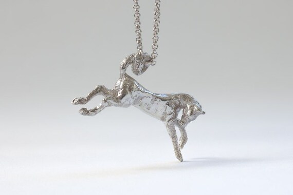 Sterling Silver Horse Necklace Pony Pendant Daughter Gift Horse