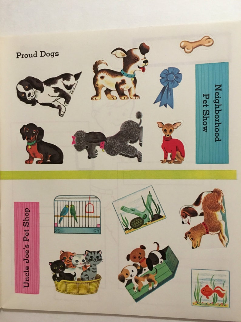 Sticker Book Easy to do Pets Vintage whitman NOS 1968 Etsy