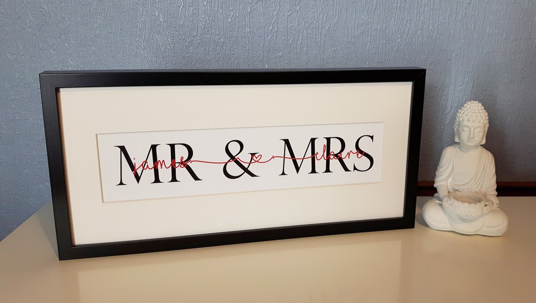 Mr and Mrs Signs, Personalised Mr and Mrs Sign, Mr and Mrs Frame, Mr ...