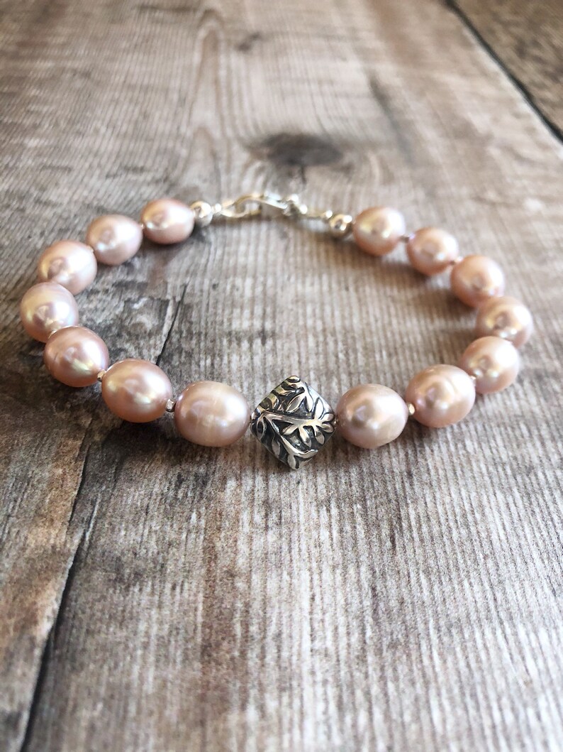 Pearl Jewellery Pink Pearls Bracelet Freshwater Pearls Bracelet Sterling Silver /& Pearls Bracelet Pearls Beaded Bracelet