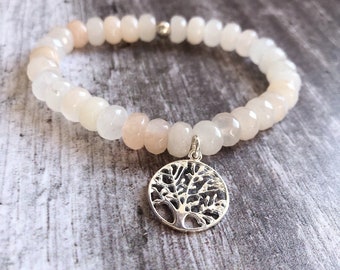 TREE OF LIFE CHARM PINK LEATHER BRACELET WITH STERLING SILVER GIFT BOX TREE OF LIFE CHARM PINK LEATHER BRACELET WITH STERLING SILVER GIFT BOX