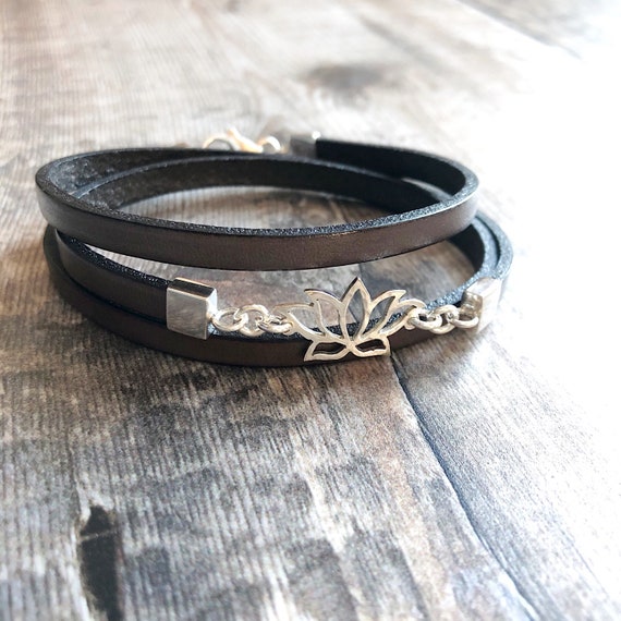 Lotus leather best sale bracelet