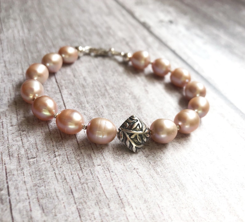 Pearl Jewellery Pink Pearls Bracelet Freshwater Pearls Bracelet Sterling Silver /& Pearls Bracelet Pearls Beaded Bracelet