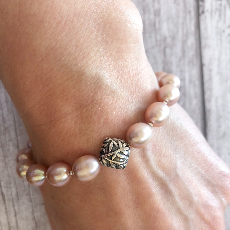 Pearl Jewellery Pink Pearls Bracelet Freshwater Pearls Bracelet Sterling Silver /& Pearls Bracelet Pearls Beaded Bracelet