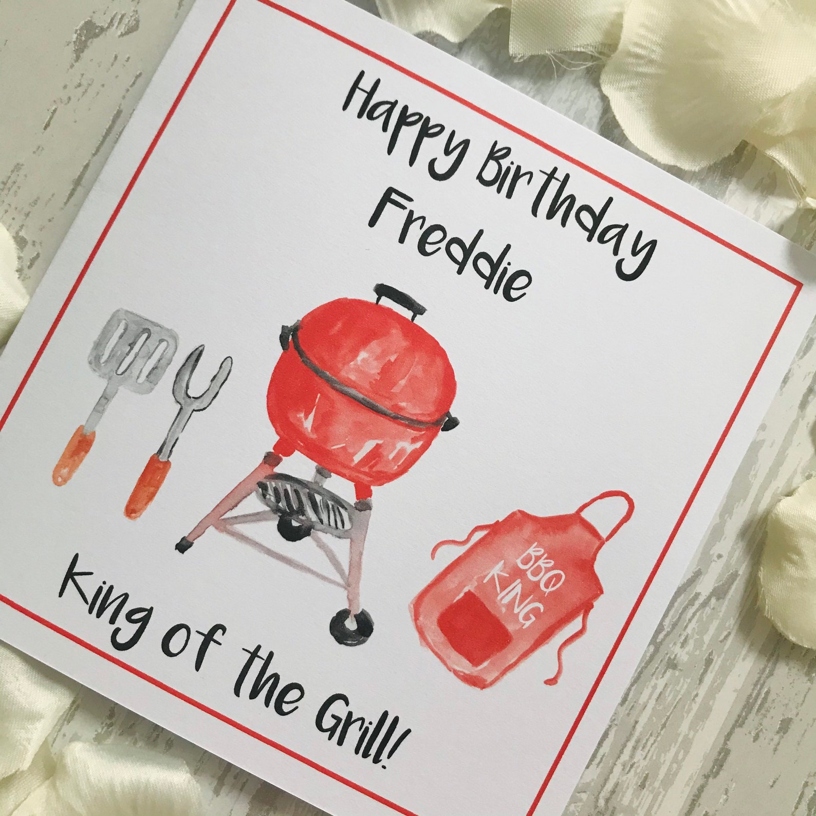 Personalised BBQ Grill Fathers Day Card Daddy Dad Grandad | Etsy