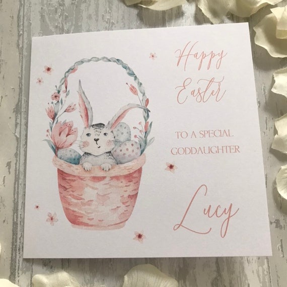 Personalised Baby 1st Easter Bunny Card Boy Girl Son Daughter Grandson