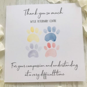 Personalised Vet Card, Vet Thank You, Veterinary Thank You Card, Compassion, Understanding