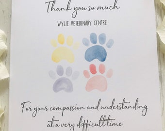 Personalised Vet Card, Vet Thank You, Veterinary Thank You Card, Compassion, Understanding