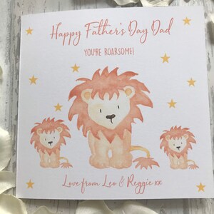 Personalised Lion 1st Fathers Day Card, First Fathers Day Card, Daddy Card, Birthday Card, Birthday Card, Grandpa Card, Father's Day Card,