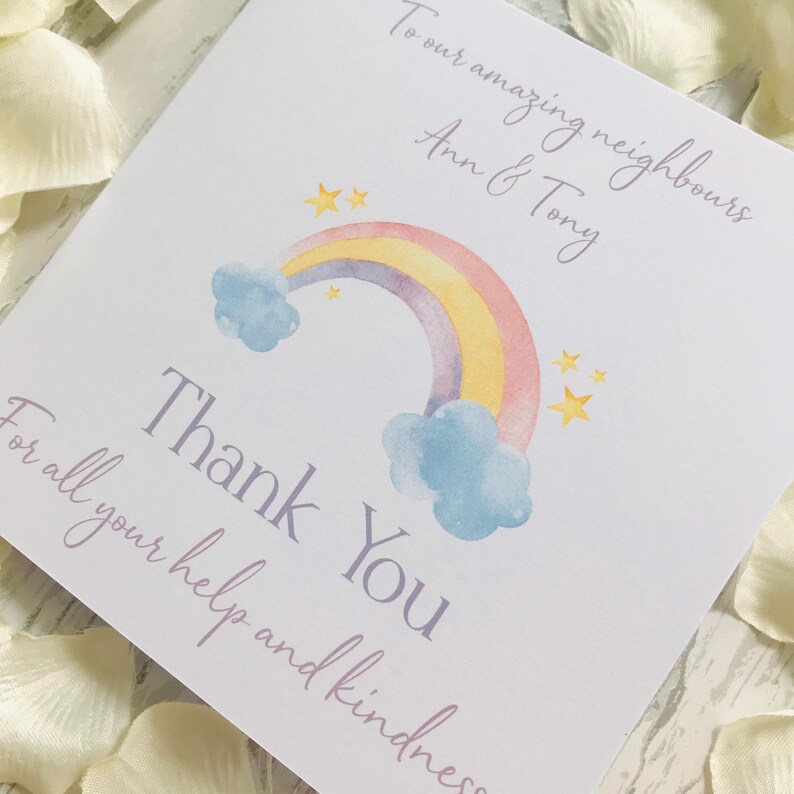 Personalised Thank You Card Neighbour Thank You Thank You Etsy UK
