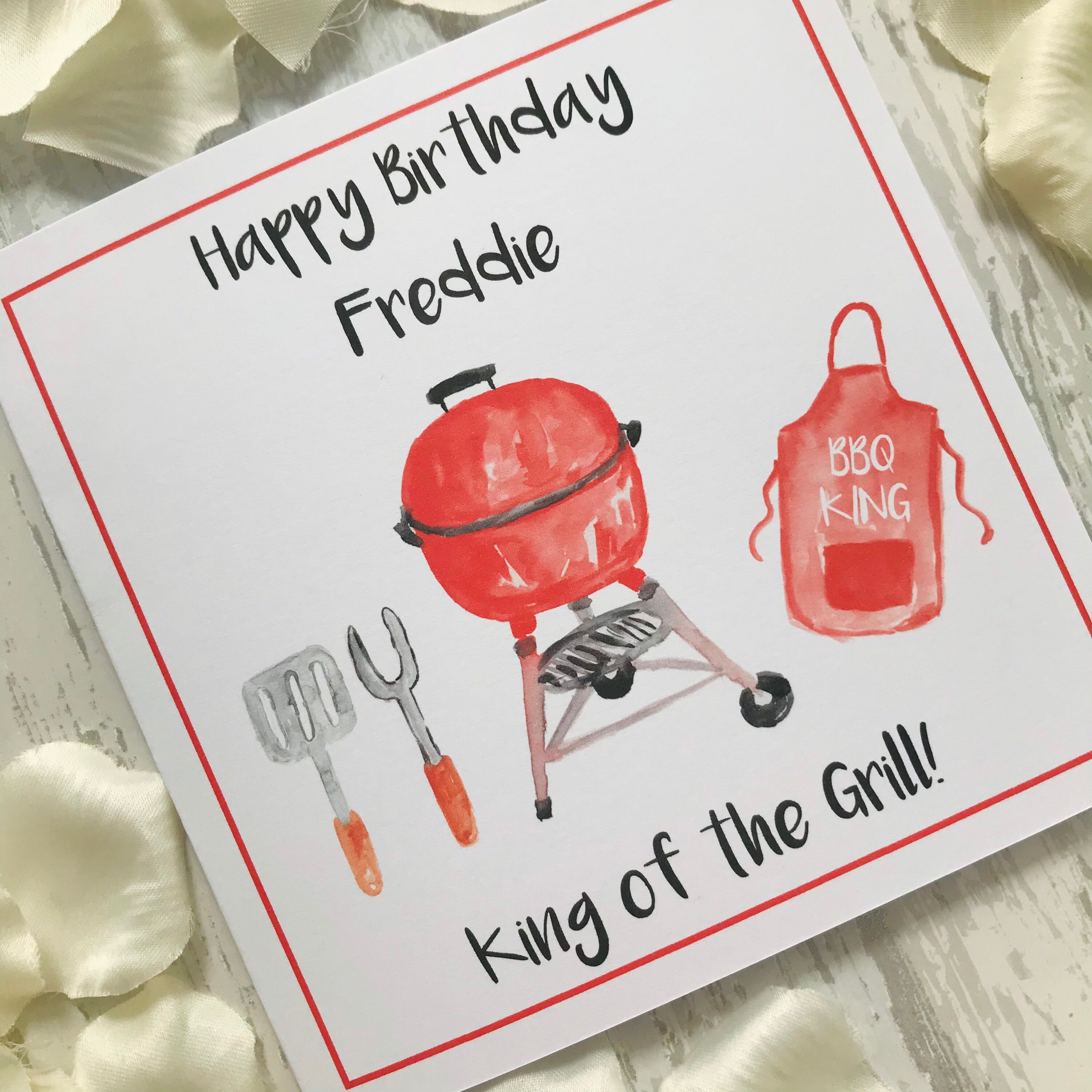 Personalised BBQ Grill Fathers Day Card Daddy Dad Grandad Etsy UK
