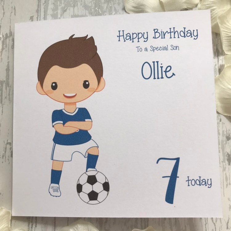 Son any age Niece Personalised Football Birthday Card Grandson Brother Son any age Niece Personalised Football Birthday Card Grandson Brother