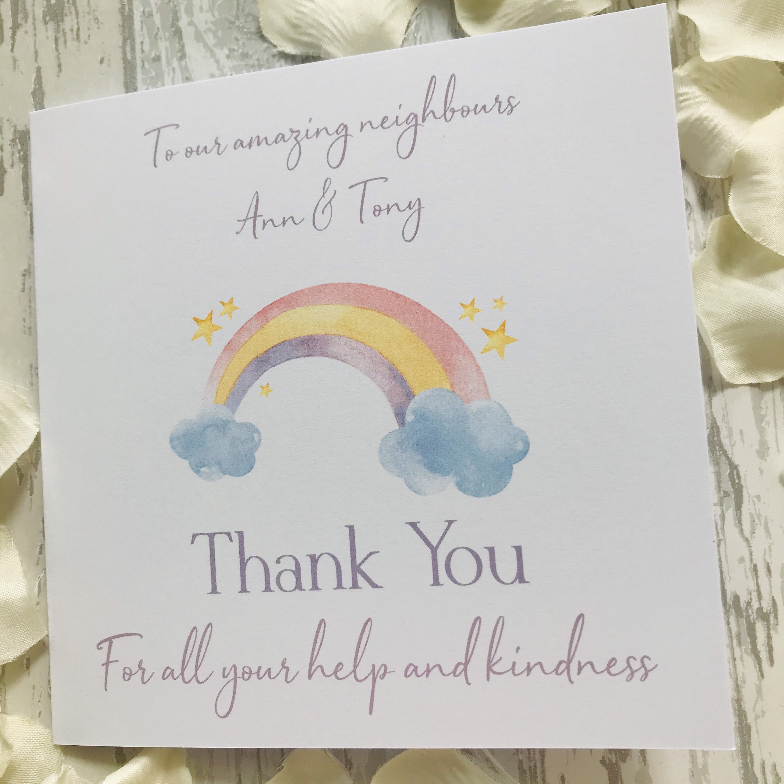 Personalised Thank You Card Neighbour Thank You Thank You Etsy UK