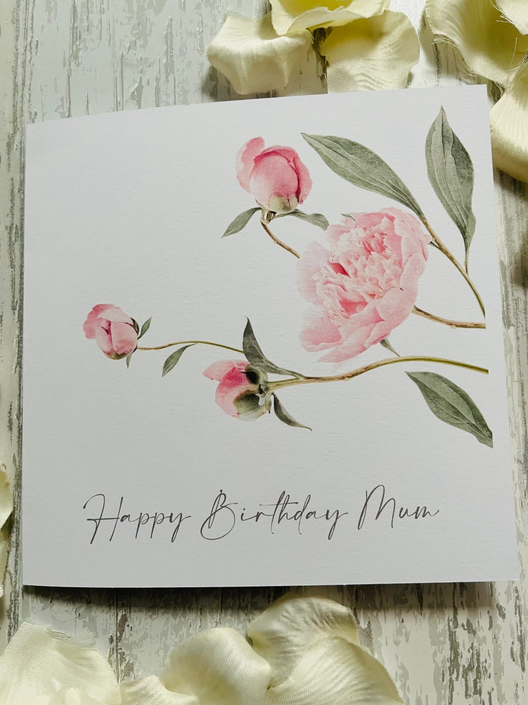 Personalized Peony Birthday Card, Floral Daughter Card - Etsy UK