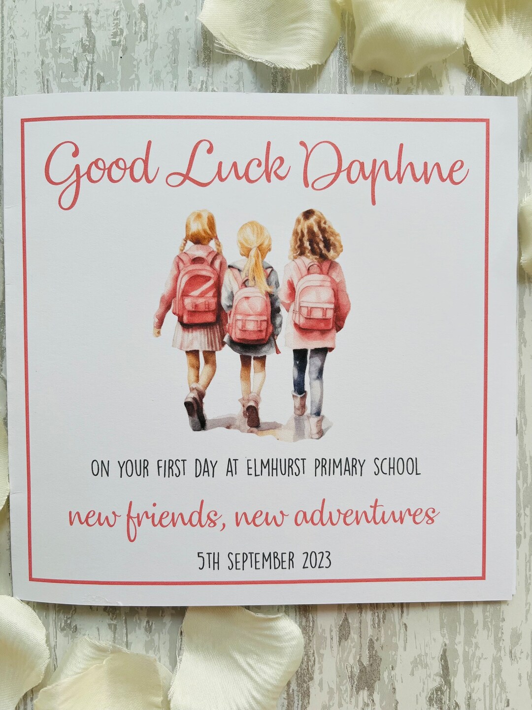 Personalised New School Card, First Day at School, Good Luck School ...