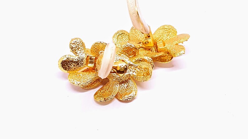 Vintage Orena ParisGorgeous Couture French Gold Tone Flower On Clip EarringsDesigner Piece1980/'sOriginal CollectableHaute Couture