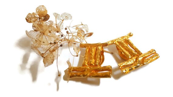 Vintage Orena ParisGorgeous Couture French Gold Tone Flower On Clip EarringsDesigner Piece1980/'sOriginal CollectableHaute Couture