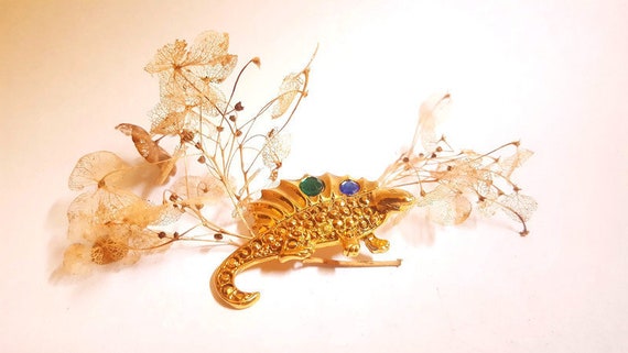 Cute Vintage Litle Dinosaur Brooch/Colored Rhinest