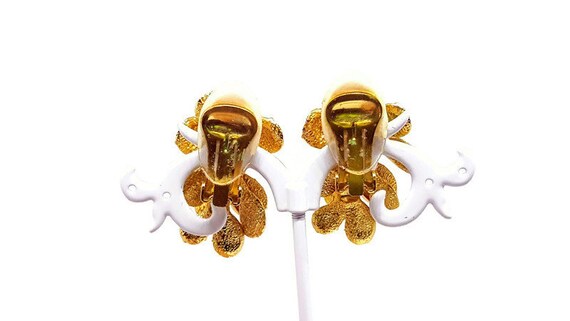 Vintage Orena ParisGorgeous Couture French Gold Tone Flower On Clip EarringsDesigner Piece1980/'sOriginal CollectableHaute Couture