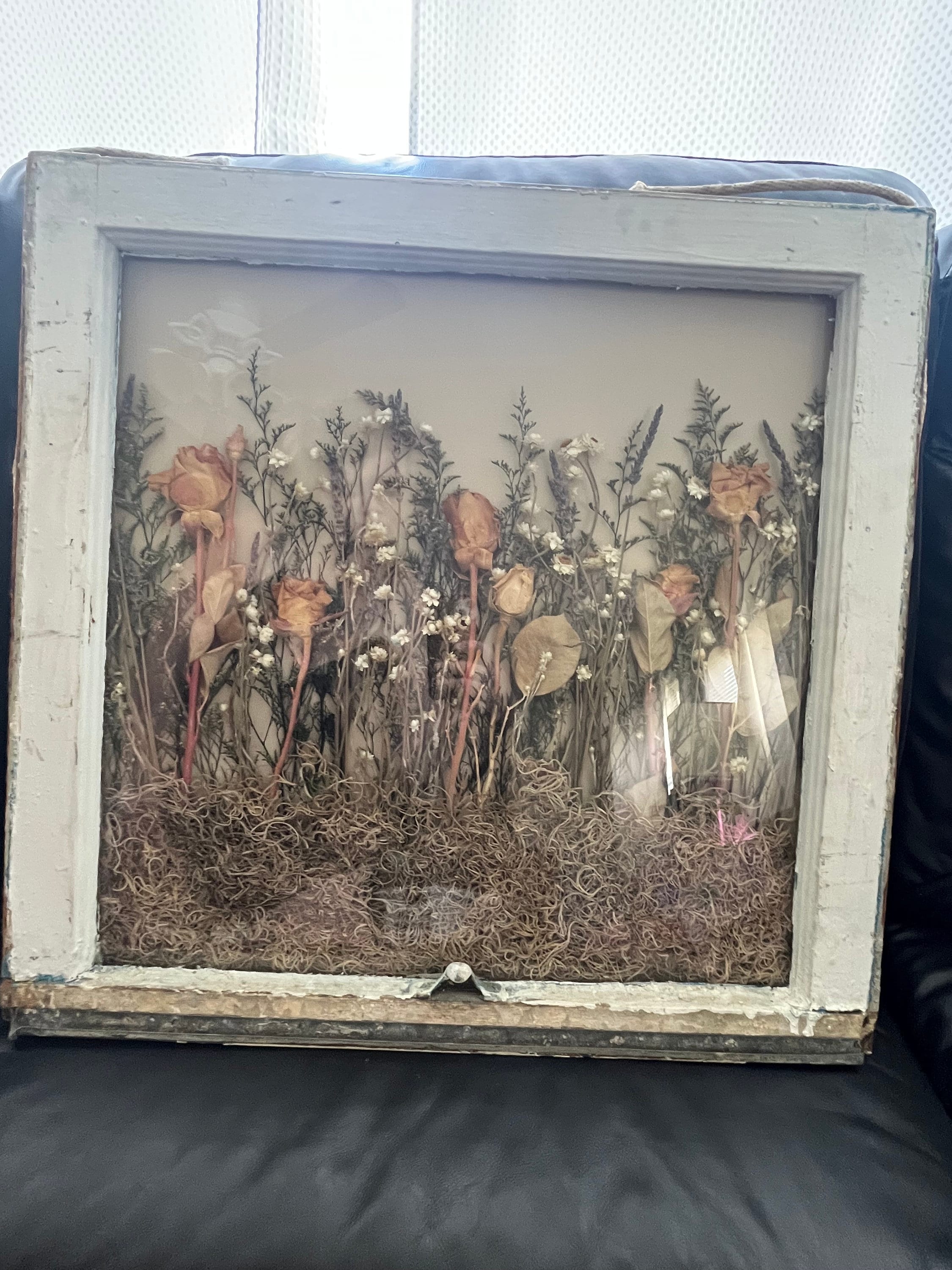 Vintage Dried Pressed Flower Wall Art Solid Light Wood Frame