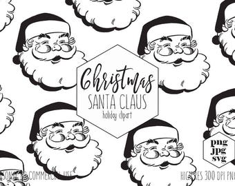 12 Cute Santa Clipart Retro Style The Graphics Fairy