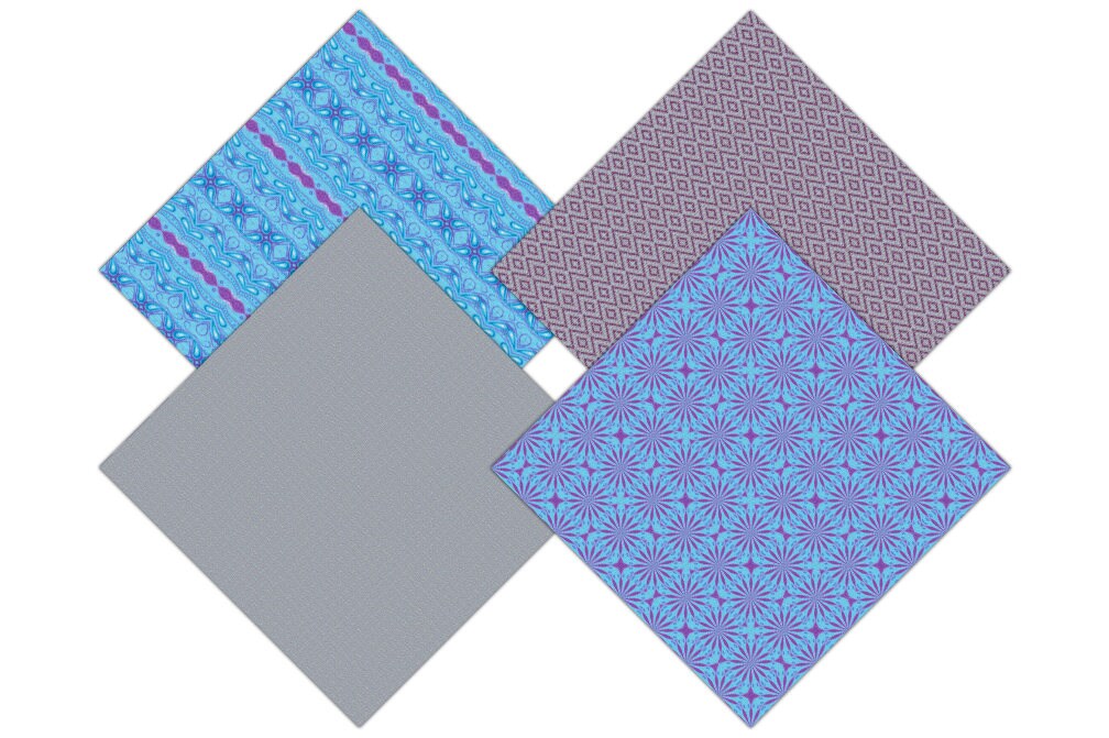 Download PURPLE & BLUE Digital Paper Pack Bohemian Backgrounds ...