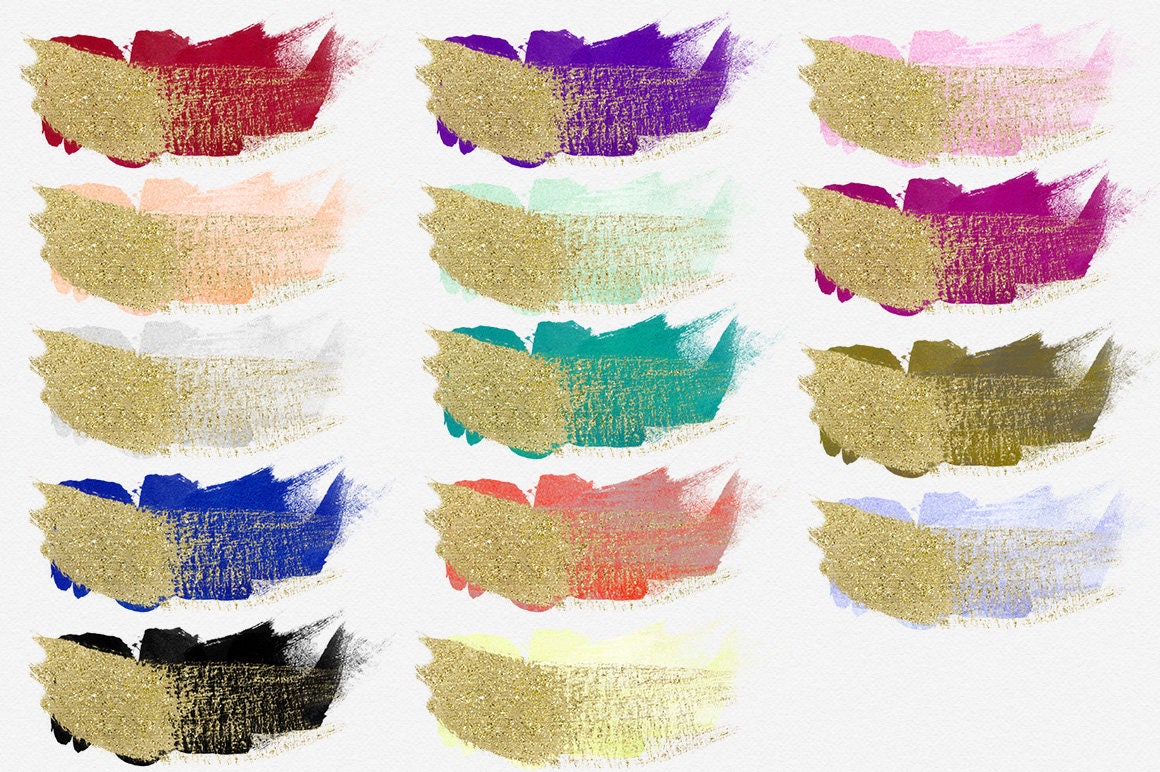 Download GOLD BRUSH STROKES Clipart Commercial Use Clip Art 14 ...