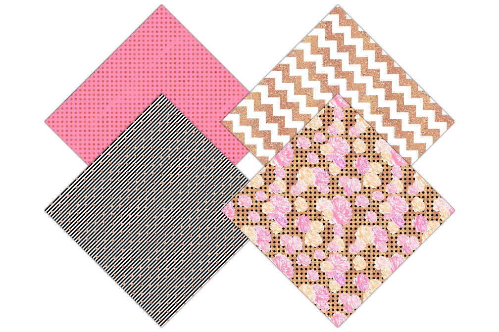 Download WATERCOLOR FLORAL Digital Paper Pack Black White Pink ...