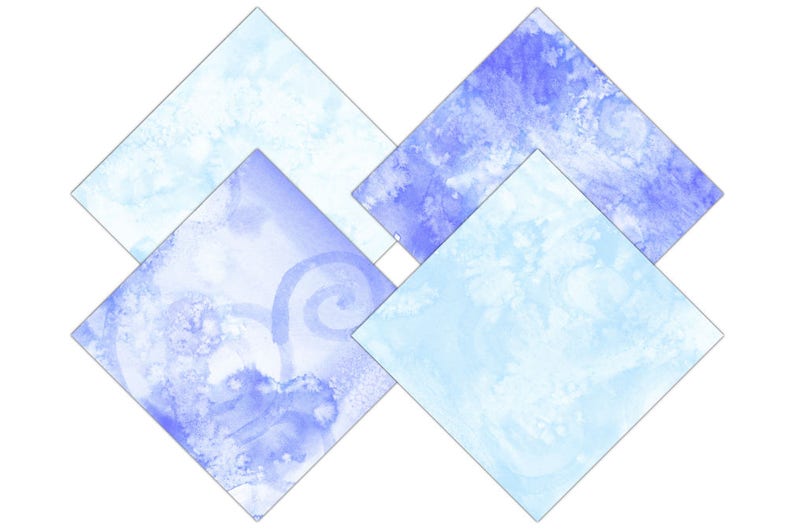 BABY BLUE WATERCOLOR Digital Paper Pack Commercial Use Sky Etsy